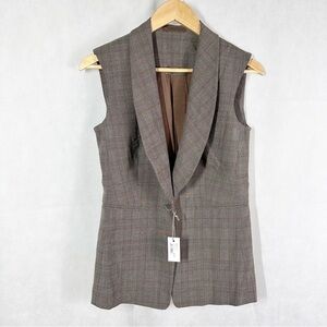Eleventy 4 Femme Wool Blend Single Breasted Suit Jacket Size US 2 Camel Brown